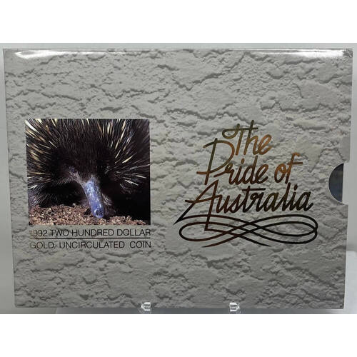 1992 Two Hundred Dollar Gold Unc Coin Echidna