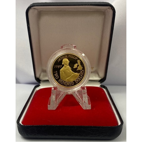1987 Two Hundred Dollar Gold Proof Coin - First Fleet Departure