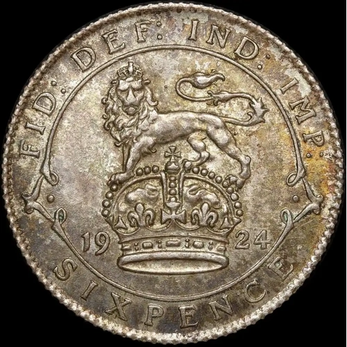 1924 Silver Sixpence George V S# 4024-5 Uncirculated