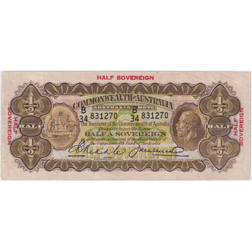 1928 Ten Shilling Riddle/Heathershaw R7 about VF