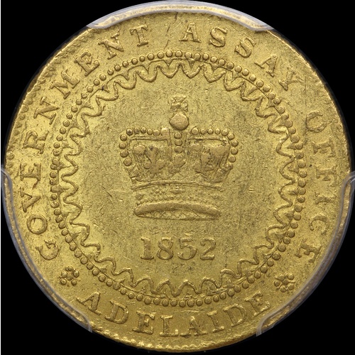 1852 Type II Gold Adelaide Pound PCGS AU58