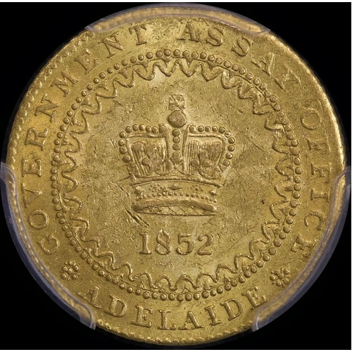 1852 Type II Gold Adelaide Pound PCGS AU58