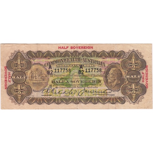 1928 Ten Shilling Riddle/Heathershaw R7 Very Fine