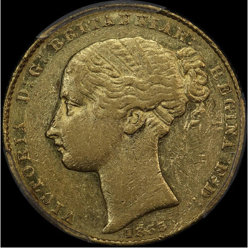 1855 Sydney Mint Type I Sovereign PCGS AU50