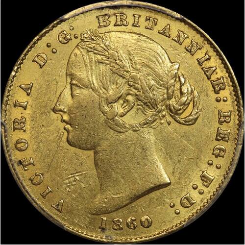 1860 Sydney Mint Type II Sovereign PCGS AU55