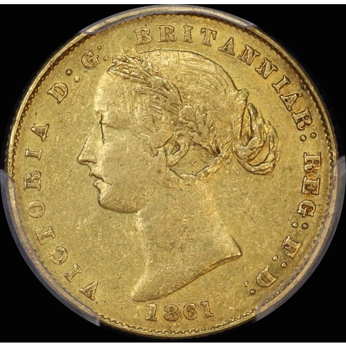 1861 Sydney Mint Type II Sovereign PCGS AU50