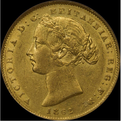 1862 Sydney Mint Type II Sovereign NGC AU58