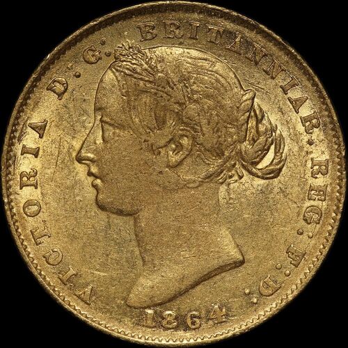1864 Sydney Mint Type II Sovereign about VF