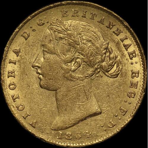 1864 Sydney Mint Type II Sovereign good VF