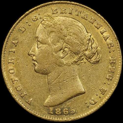 1865 Sydney Mint Type II Sovereign good VF