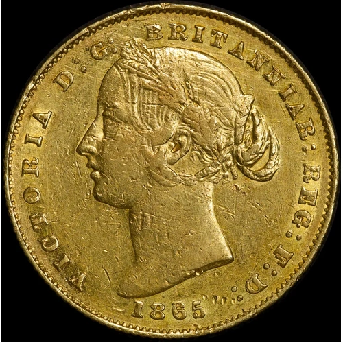 1865 Sydney Mint Type II Sovereign good VF