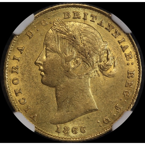1866 Sydney Mint Type II Sovereign NGC AU58
