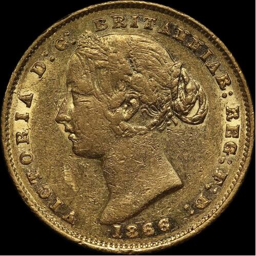 1866 Sydney Mint Type II Sovereign about VF