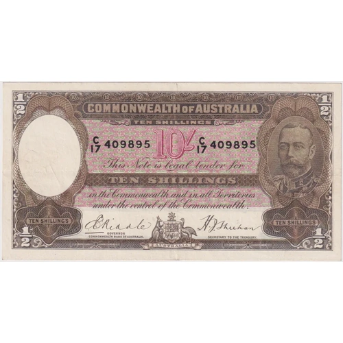 1933 Ten Shilling Riddle/Sheehan R9 about EF