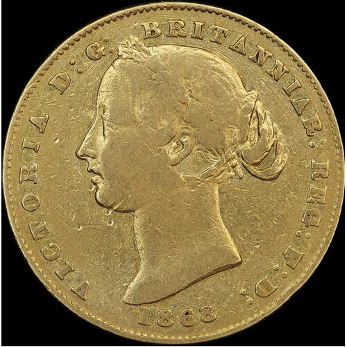 1868 Sydney Mint Type II Sovereign Very Good