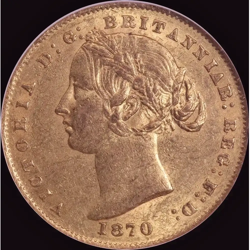 1870 Sydney Mint Type II Sovereign NGC AU58
