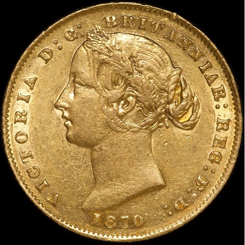 1870 Sydney Mint Type II Sovereign good VF