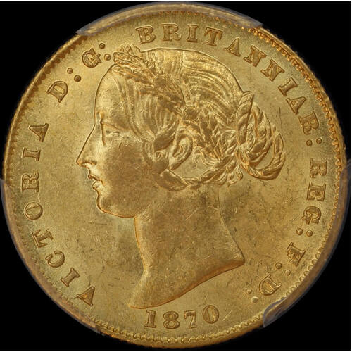 1870 Sydney Mint Type II Sovereign Unc (PCGS MS61)