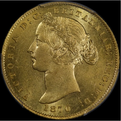 1870 Sydney Mint Type II Sovereign Unc (PCGS MS61)