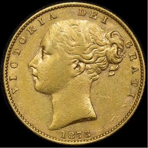 1873 Sydney Shield Sovereign good VF