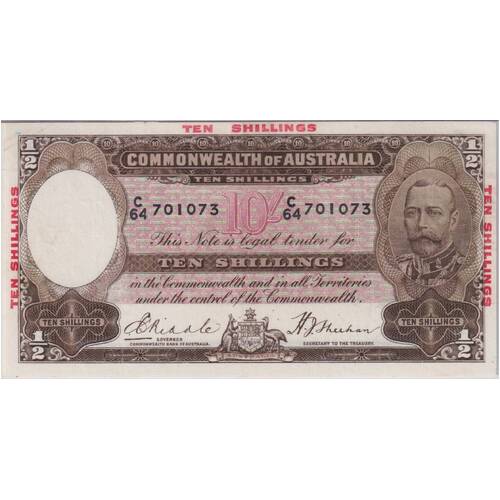 1934 Ten Shilling Riddle/Sheehan R10 PCGS VF30