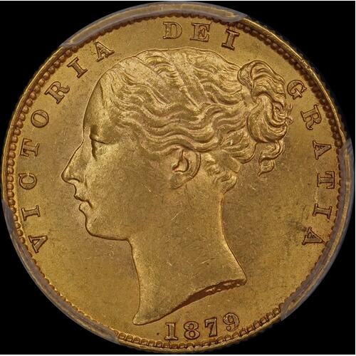 1879 Sydney Shield Sovereign Unc (PCGS MS62)