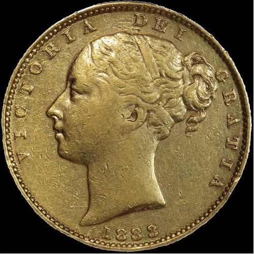1883 Sydney Shield Sovereign Very Fine