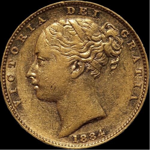 1884 Melbourne Shield Sovereign good VF