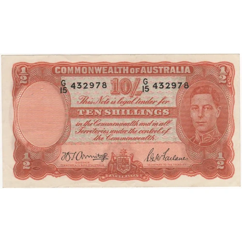 1942 Ten Shilling Armitage/McFarlane R13 about EF