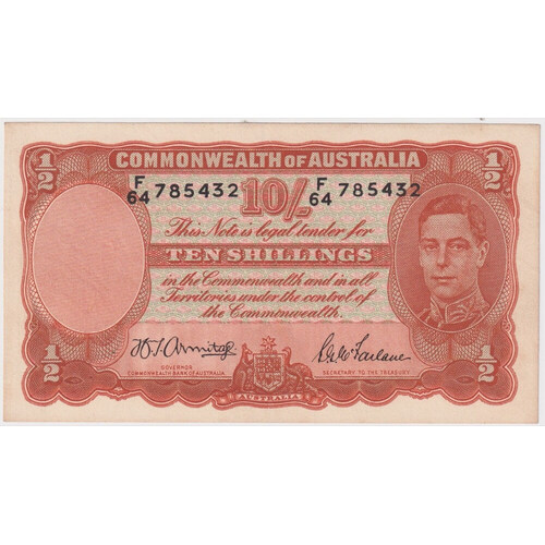 1942 Ten Shilling Armitage/McFarlane R13 Extremely Fine