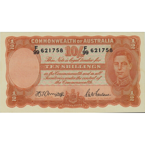 1942 Ten Shilling Armitage/McFarlane R13 good EF