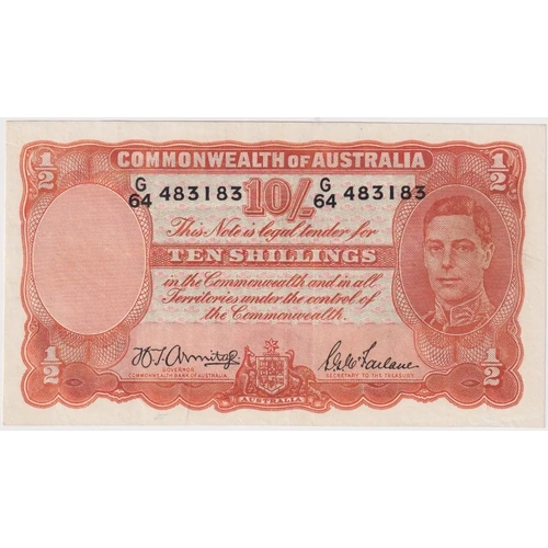 1942 Ten Shilling Armitage/McFarlane R13 good VF