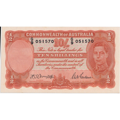 1942 Ten Shilling Armitage/McFarlane R13 Uncirculated