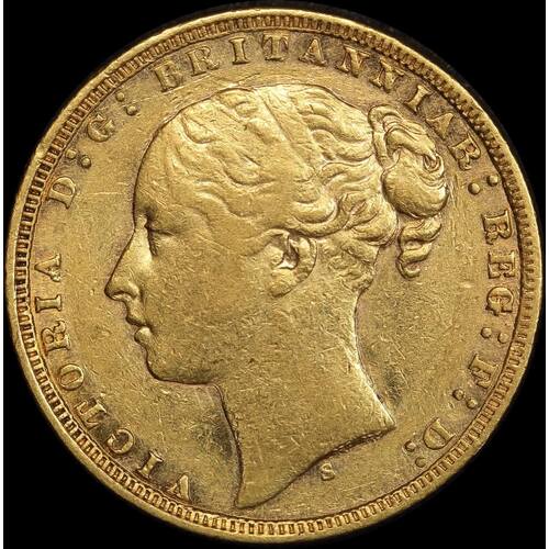 1871 Sydney Young Head Sovereign about VF