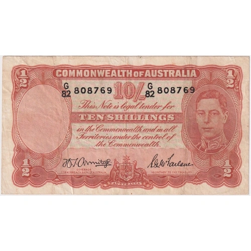 1942 Ten Shilling Armitage/McFarlane R13 Very Fine