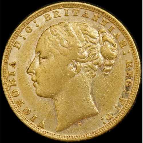 1871 Sydney Young Head Sovereign about EF