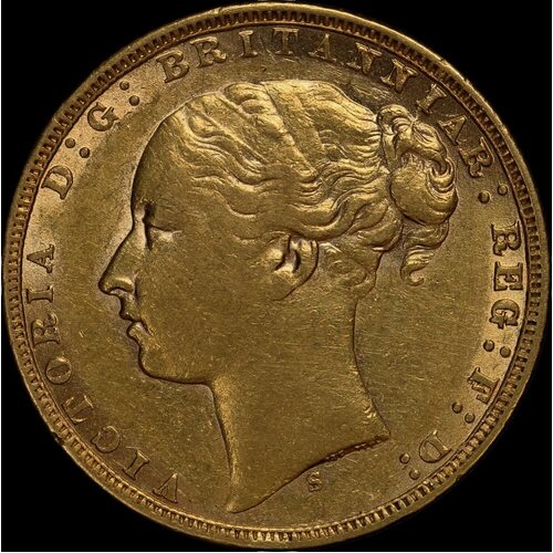 1872 Sydney Young Head Sovereign good VF