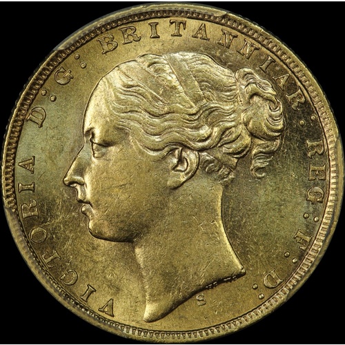 1872 Sydney Young Head Sovereign Unc (PCGS MS62)