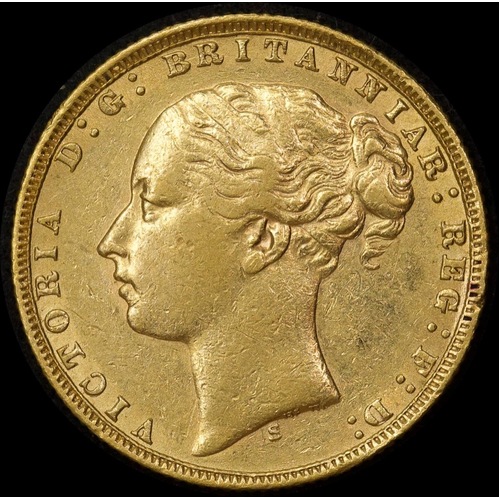1873 Sydney Young Head Sovereign good VF