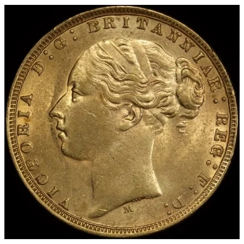 1875 Melbourne Young Head Sovereign good EF