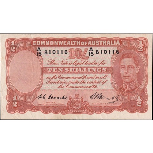 1949 Ten Shilling Coombs/Watt R14 about EF