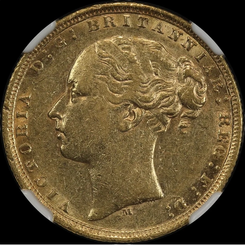 1875 Melbourne Young Head Sovereign NGC XF45