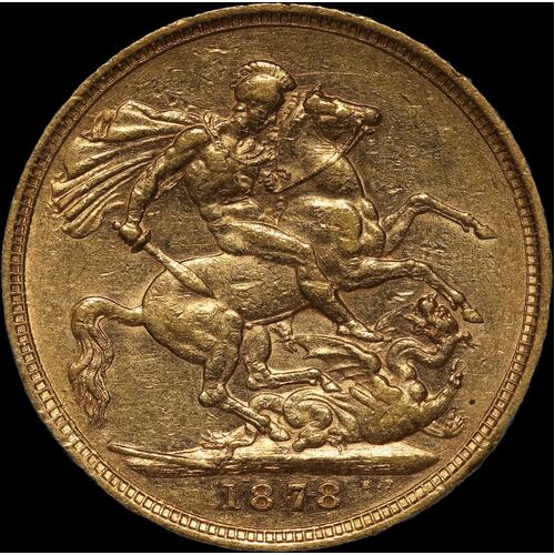 1878 Melbourne Young Head Sovereign Extremely Fine