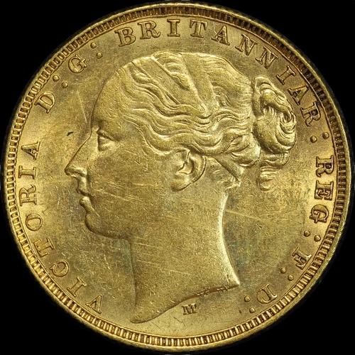 1878 Melbourne Young Head Sovereign good EF