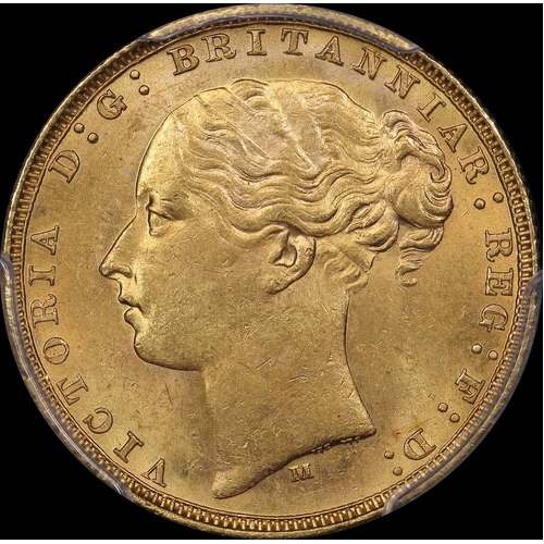 1878 Melbourne Young Head Sovereign Unc (PCGS MS62)