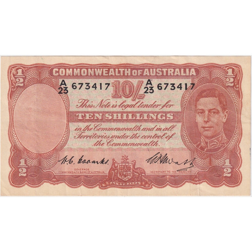 1949 Ten Shilling Coombs/Watt R14 good VF