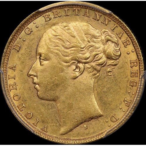 1880 Sydney Young Head Sovereign Unc (PCGS MS61)