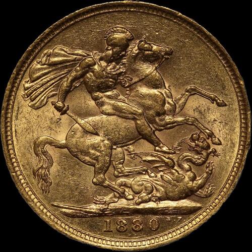 1880 Melbourne Young Head Sovereign Extremely Fine