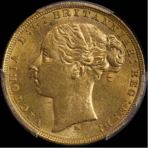 1880 Melbourne Young Head Sovereign PCGS MS63