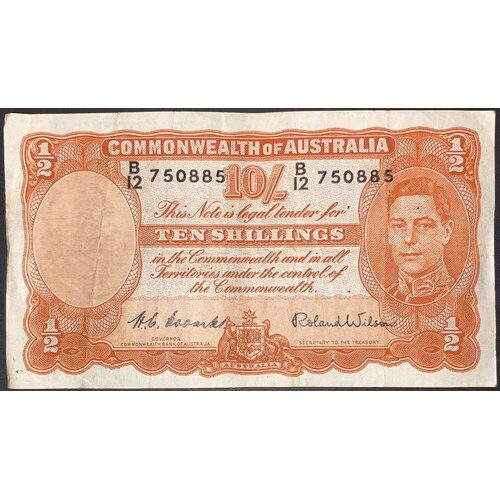 1952 Ten Shilling Coombs/Wilson R15 good VF